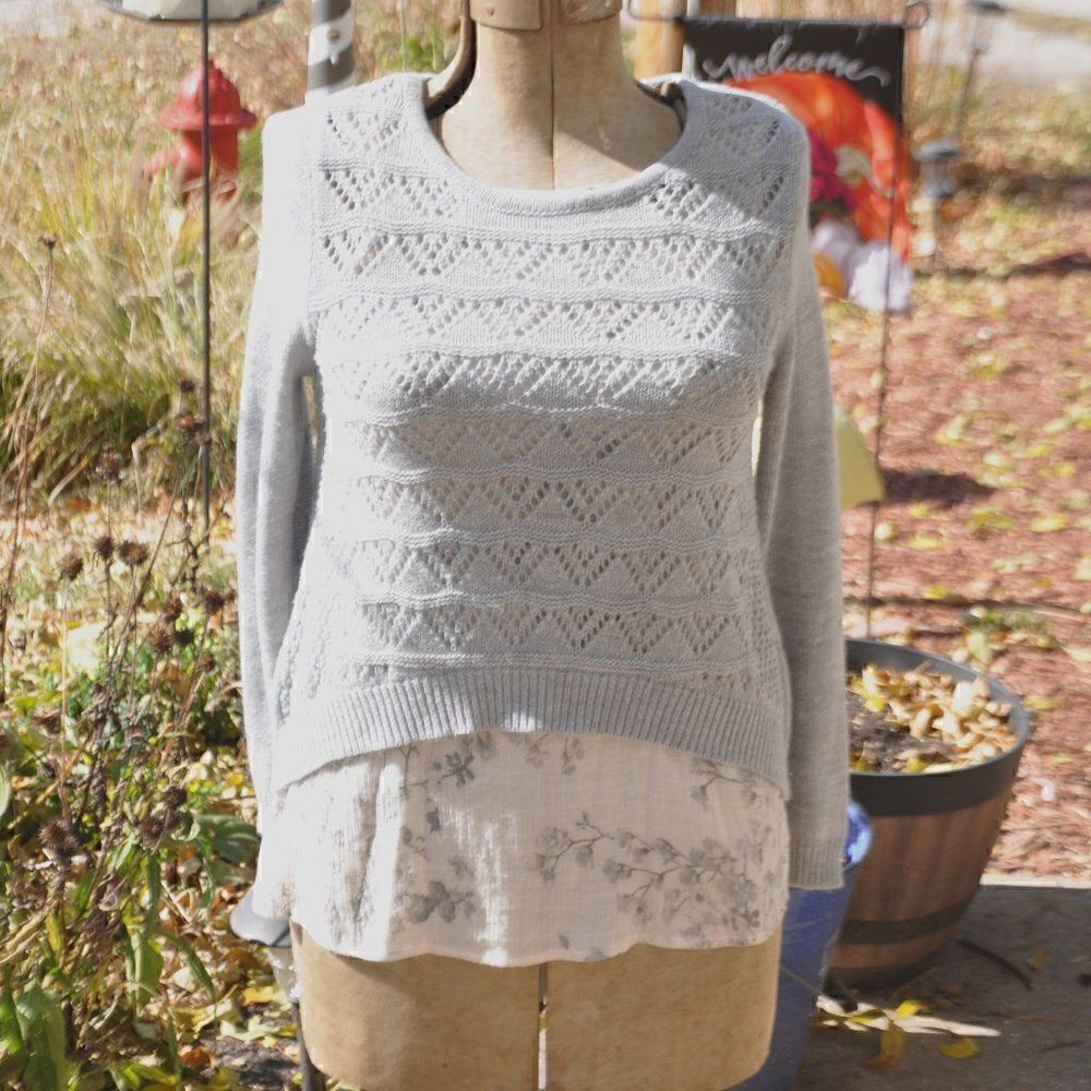 Apt. 9 Light Gray Knit Cowl Sweater
